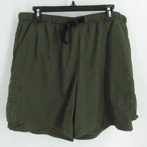 Columbia Deep Olive Green Nylon/Poly Hiking Shorts